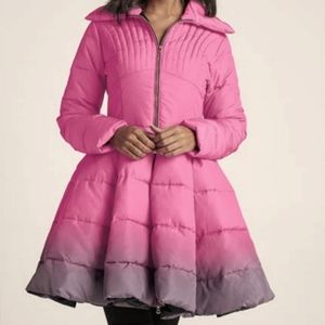 Venus | Pink Fit & Flare Puffer Coat